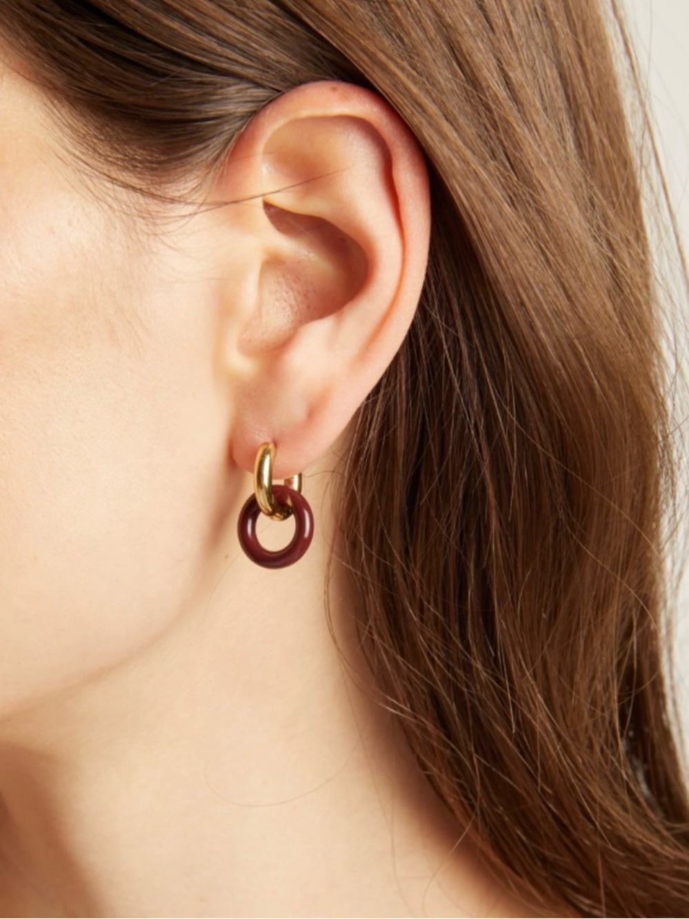 Aurate Bold Connection Maroon & Gold Earrings